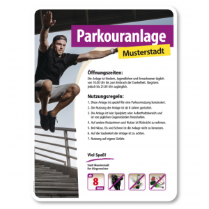 Schild Parkouranlage / Parkourpark 4P - PV