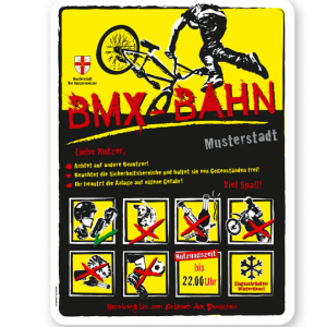 Spielplatzschild BMX - Bahn 8P-gelb - DS