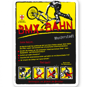 Spielplatzschild BMX - Bahn 4P-gelb - DS