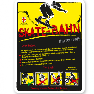 Spielplatzschild Skate - Bahn 4P-gelb - DS