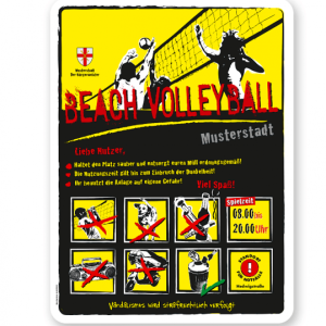 Spielplatzschild Beach Volleyball 8P-gelb - DS