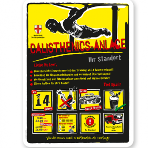 Spielplatzschild Calisthenics-Anlage 8P-gelb - DS