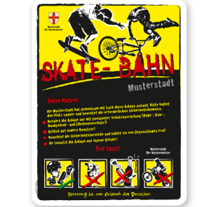 Spielplatzschild Skate - Bahn 4P-gelb - 2 - DS