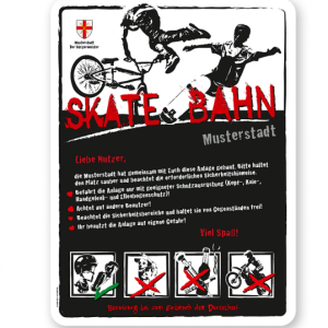 Spielplatzschild Skate-Bahn 4P-weiß - 2 - DS