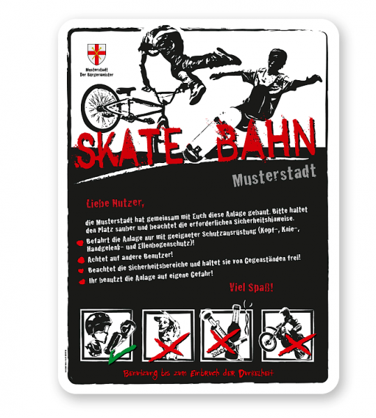 Spielplatzschild Skate-Bahn 4P-weiß - 2 - DS