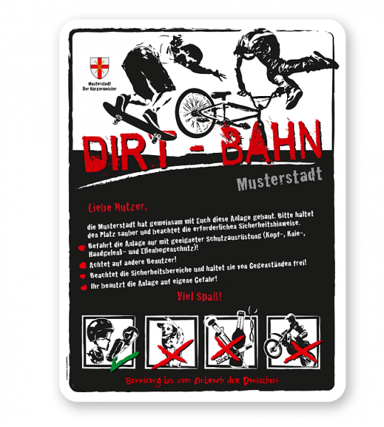 Spielplatzschild Dirt-Bahn 4P-weiß - 3 - DS
