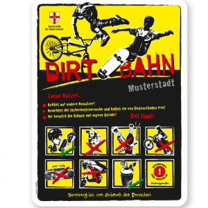 Spielplatzschild Dirt - Bahn 8P-gelb - DS