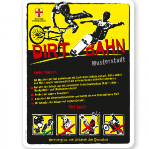 Spielplatzschild Dirt - Bahn 8P-gelb - DS