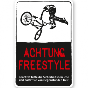 Schild Achtung, Freestyle - DS