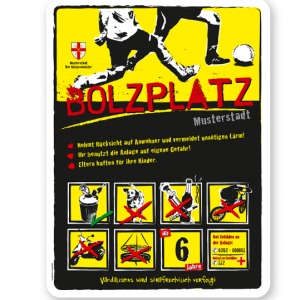 Bolzplatzschild Bolzplatz 8P-gelb - DS