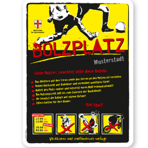 Bolzplatzschild Bolzplatz 4P-gelb - DS