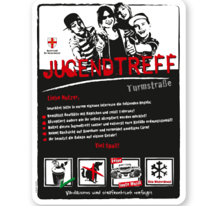 Schild Jugendtreff 4P-weiß - DS