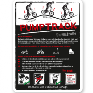 Spielplatzschild Pumptrack 04 - weiß - DS