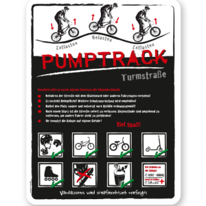 Spielplatzschild Pumptrack 05 - weiß - DS