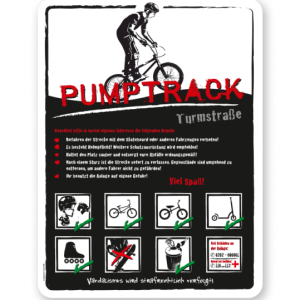 Spielplatzschild Pumptrack 06 - weiß - DS
