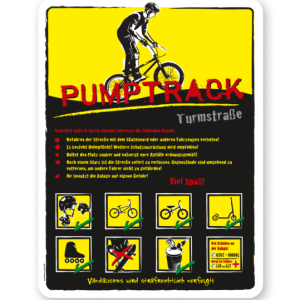 Spielplatzschild Pumptrack 07 - gelb - DS
