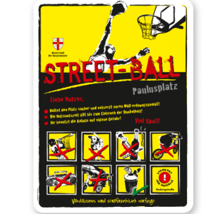 Spielplatzschild Streetball 4P-gelb - DS