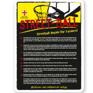 Spielplatzschild Spielregeln Streetball - gelb - DS