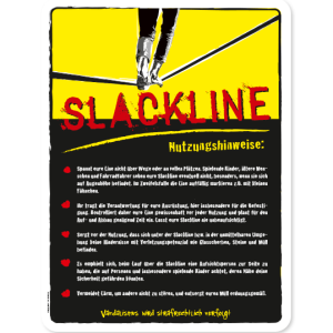 Spielplatzschild Slackline - gelb - DS