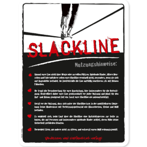 Spielplatzschild Slackline - weiß - DS