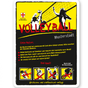 Spielplatzschild Volleyball 4P-gelb - DS