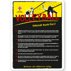 Spielplatzschild Spielregeln Volleyball - gelb - DS