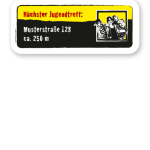 Spielplatz Zusatzschild Nächster Jugendtreff 1P - DS