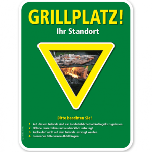 Schild Grillplatz - mit Hinweisen – G