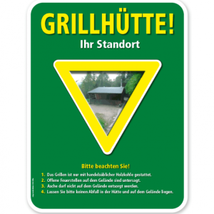 Schild Grillhütte - mit Hinweisen – G/