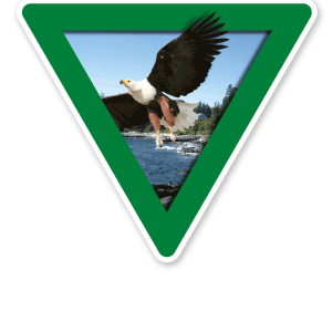 Verkehrsschild Vorsicht, Naturschutzgebiet – Adler (grün)