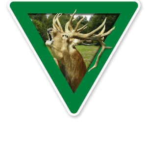 Verkehrsschild Vorsicht, Wildschutzgebiet - Tierschutz (grün)