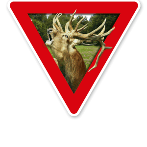 Verkehrsschild Vorsicht, Wildschutzgebiet - Tierschutz (rot)