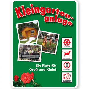 Schild Kleingartenanlage - Schrebergarten - GF