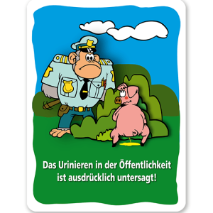 Schild Das Urinieren in der Öffentlichkeit ist ausdrücklich verboten - GF
