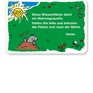 Schild Diese Wiesenfläche dient als Nahrungsquelle - GF