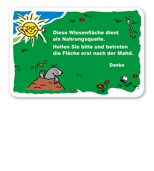 Schild Diese Wiesenfläche dient als Nahrungsquelle - GF