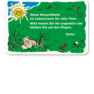 Schild Diese Wiesenfläche ist Lebensraum für viele Tiere - GF
