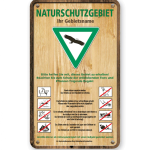 Schild Naturschutzgebiet im Holzdekor 8P - GF-H