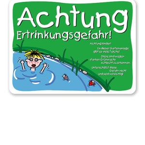 Schild Achtung, Ertrinkungsgefahr! - GS