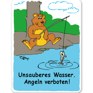 Schild Unsauberes Wasser - Angeln verboten - GS