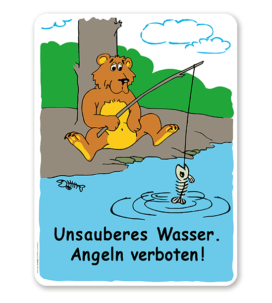 Schild Unsauberes Wasser - Angeln verboten - GS