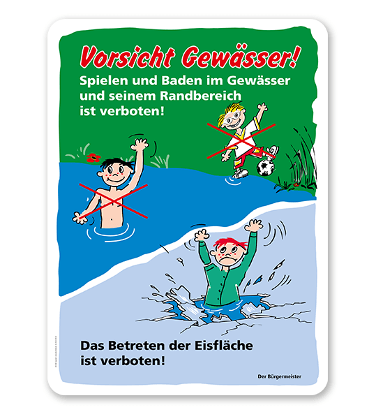 Schild Vorsicht Gewässer - GS