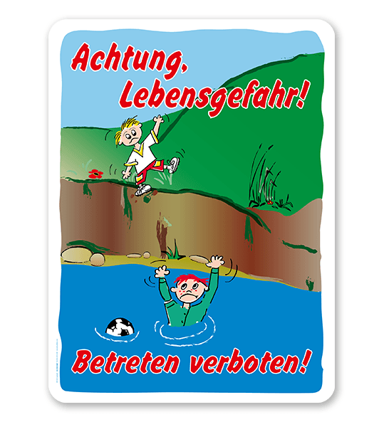 Schild Achtung Lebensgefahr - Betreten verboten - GS