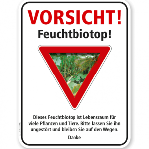 Naturschutzschild Vorsicht, Feuchtbiotop – G/GW