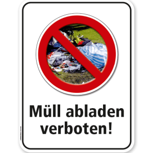 Schild Müll abladen ist verboten – G/GW