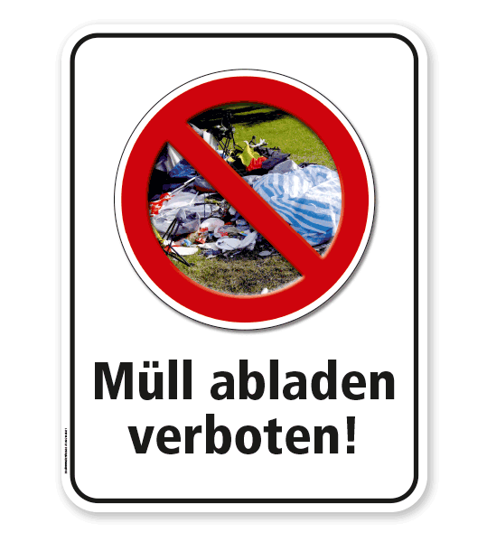 Schild Müll abladen ist verboten – G/GW