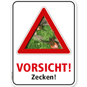 Warnschild Vorsicht, Zecken – G