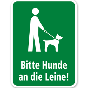 Hundeschild Bitte Hunde an die Leine - H