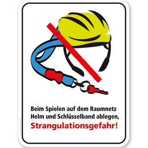 Spielplatzschild Gefahr durch Strangulation auf dem Raumnetz – KSP-2