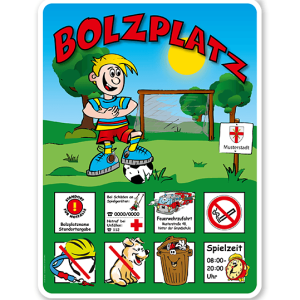 Spielplatzschild Bolzplatz - mit Tor 8P - KSP-2